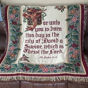 Holiday Tapestry Throw Blanket